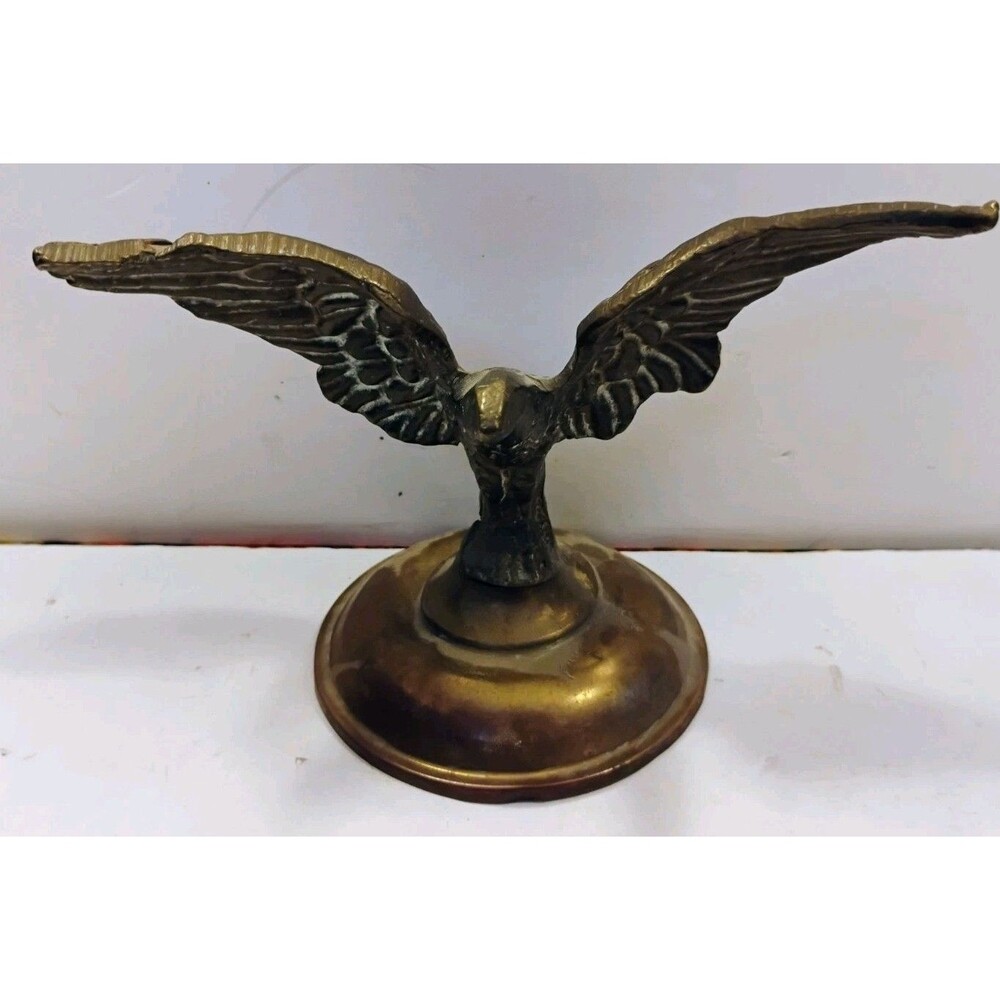 Vintage Brass American Federal Eagle Statue Figurine Spread Wing Desk Decor 4.75